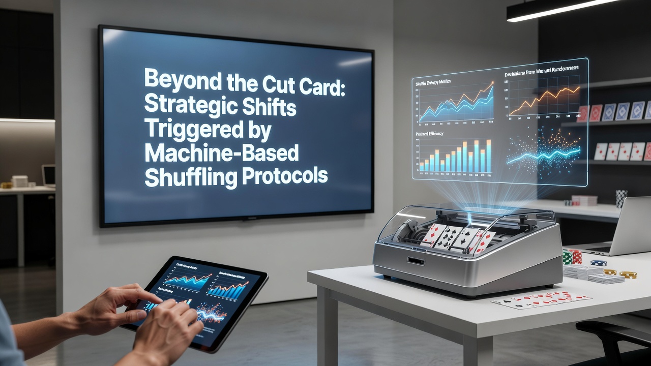 Blackjack tafel met continue shuffle machine in werking