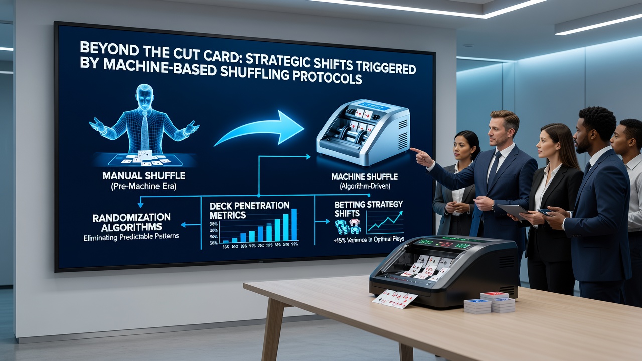 Detailopname van een continue shuffle machine naast een blackjack dealer