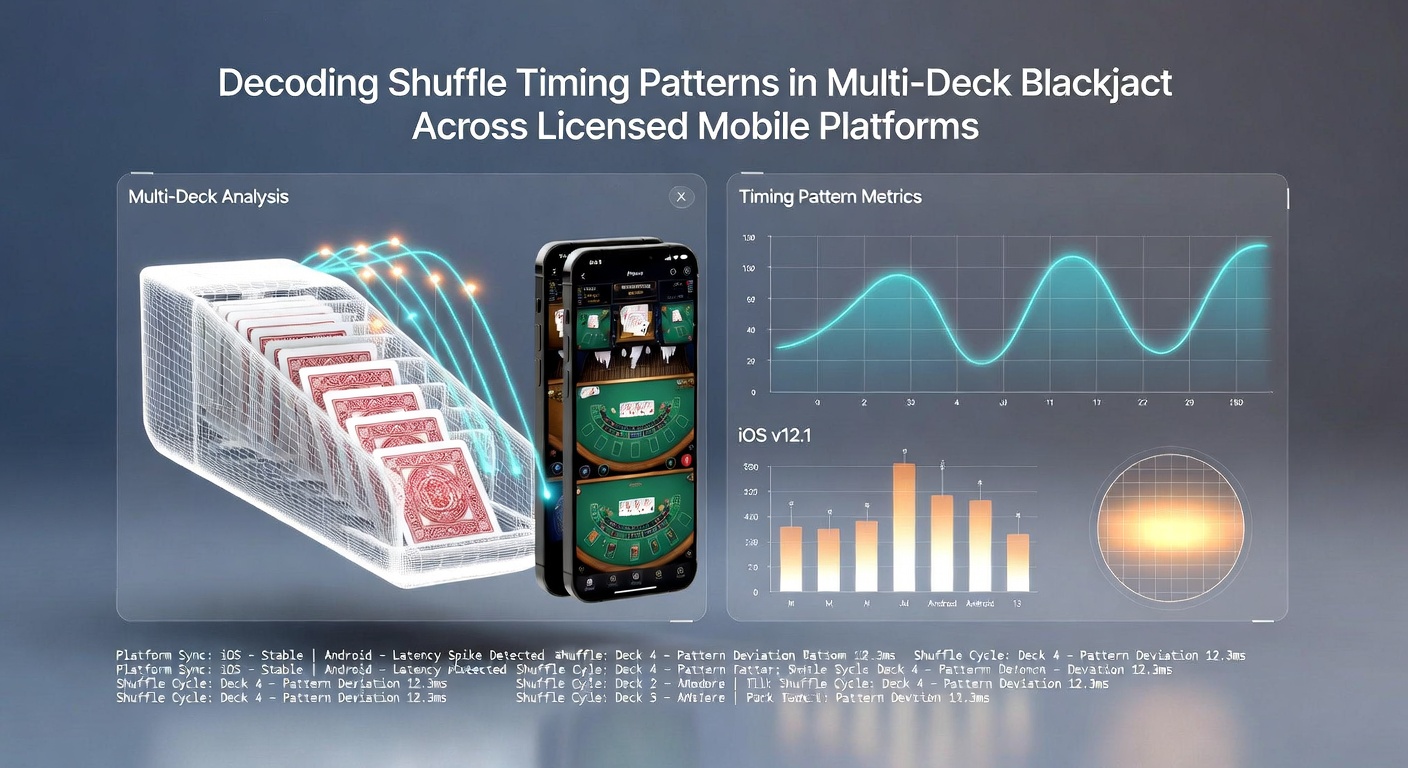 Mobiele blackjack interfaces met shuffle indicatoren en timing data