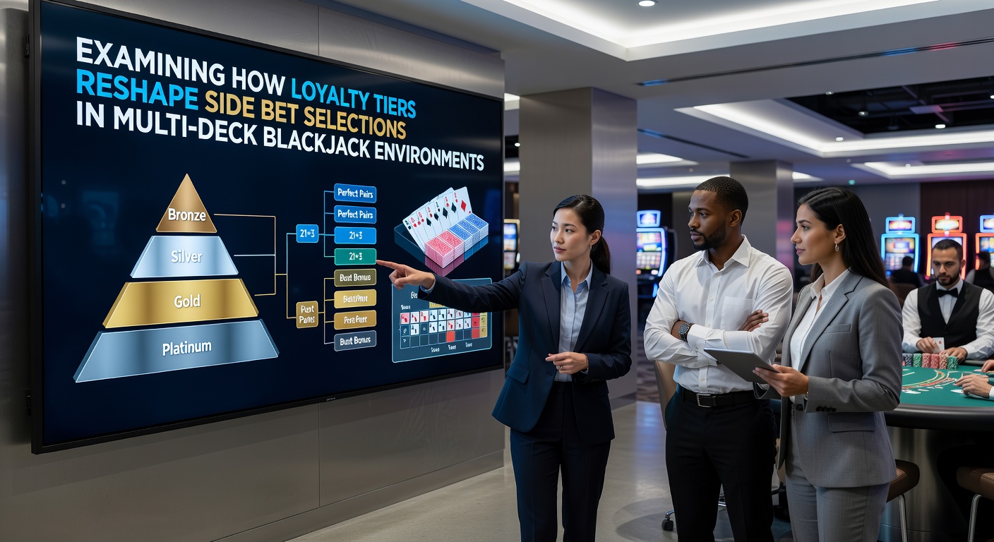 Analyse van loyaliteitstiers en side bet patronen in multi-deck blackjack tafels