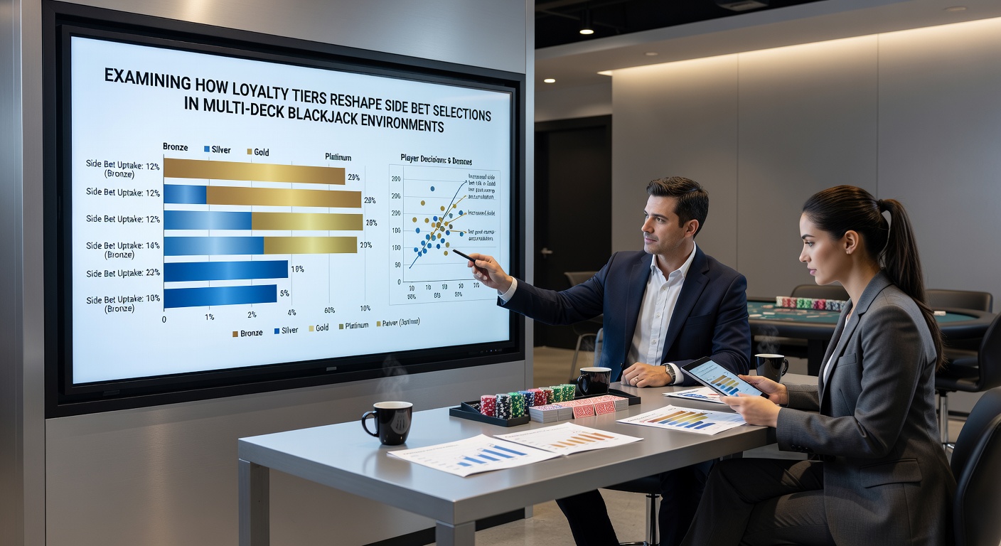Grafieken van side bet selecties per loyaliteitstier in multi-deck omgevingen