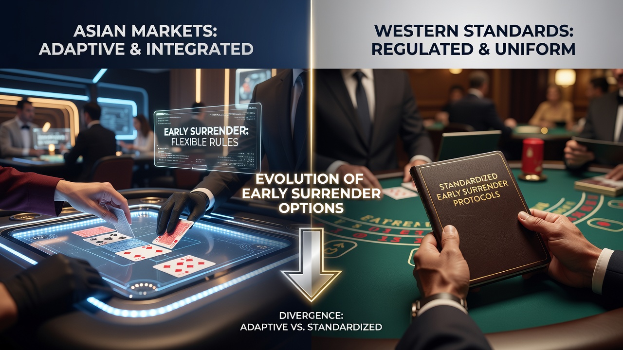 Vroege overgave in blackjack tafels met Aziatische en westerse varianten