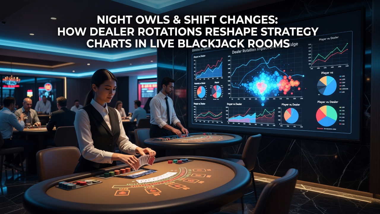 Live blackjack tafel met dealerwissel tijdens nachtdienst in casino